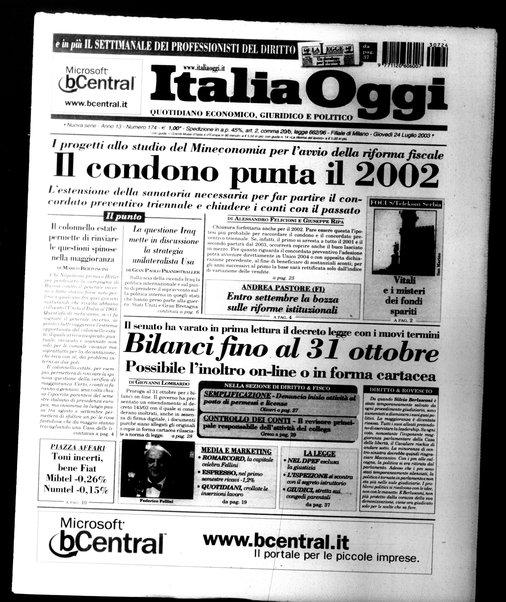 Italia oggi : quotidiano di economia finanza e politica